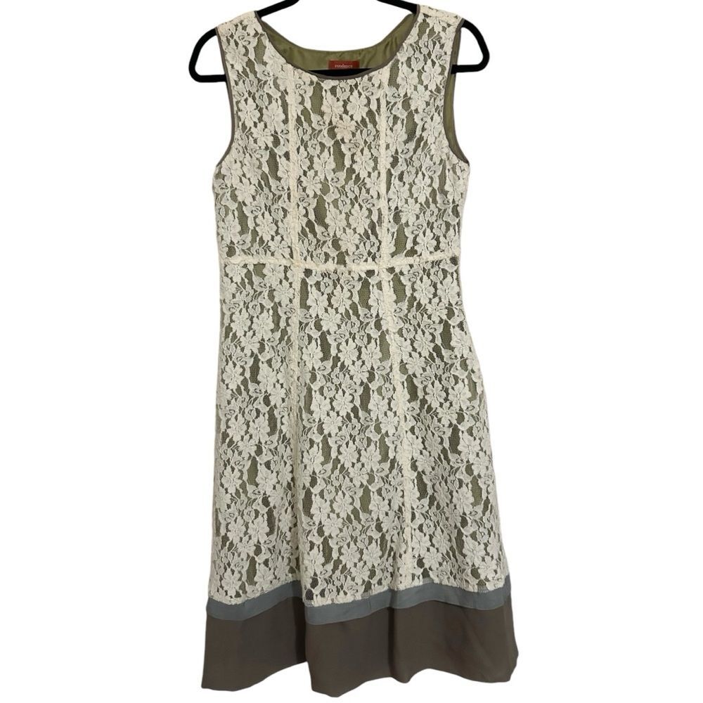 SUNDANCE Boho Ivory Lace Silk Trim Sleeveless A-Line Orly Dress 6 - Picture 3 of 16